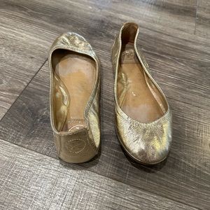 Tory Burch Eddie gold flats, size 7